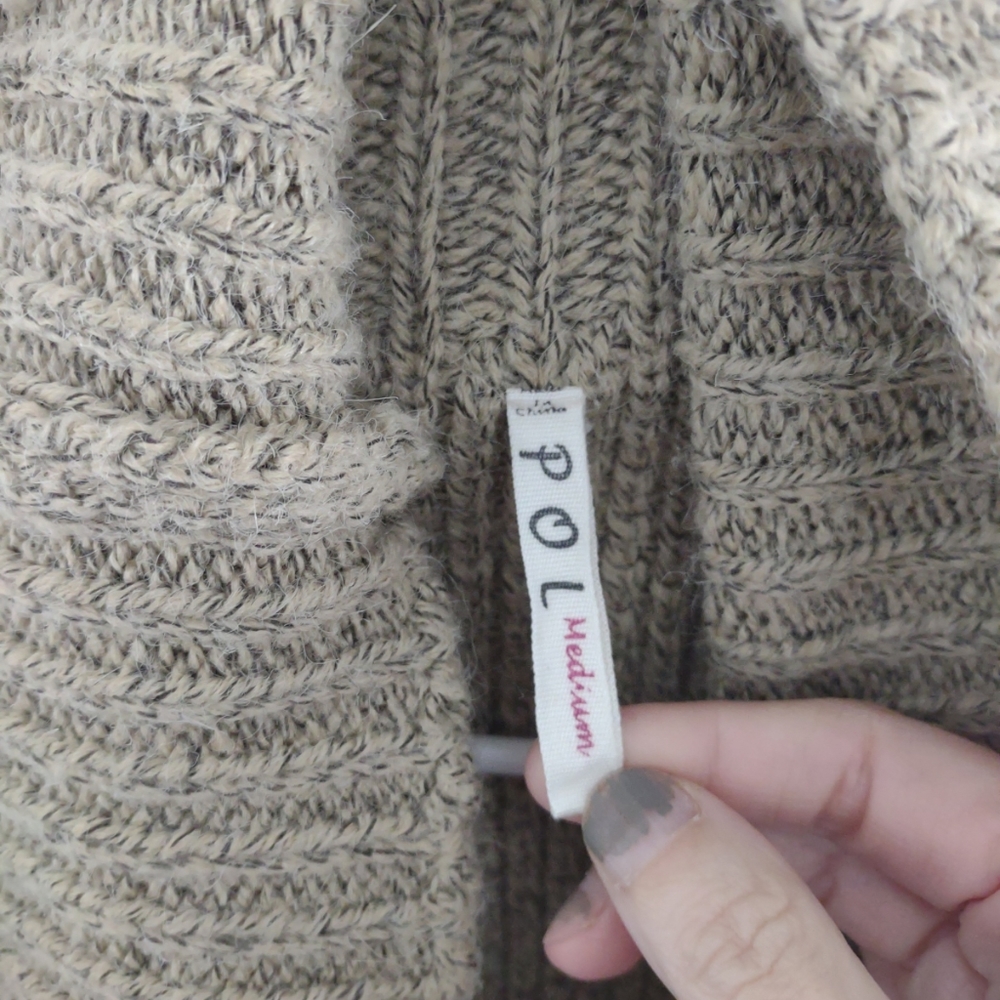 Pol Cozy Chunky Knit open cardigan sweater Size Medium Casual Preppy Warm Boho - Picture 2 of 4